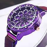 Кварцові годинники жіночі з роторним циферблатом Classic Diamonds Фіолетовий, фото 3