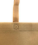 Экосумка "Обємна" з боковим розширенням 380 х 300 мм без принта бежевая (спанбонд), фото 3