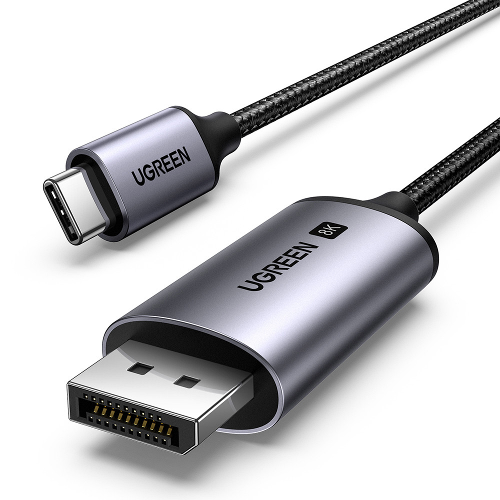 Кабель для трансляції відео Type-C на DisplayPort двонаправлений UGREEN CM556 8K/60Hz 4K/240Hz 2m (сірий)