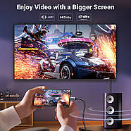 Кабель для трансляції відео Type-C на DisplayPort двонаправлений UGREEN CM556 8K/60Hz 4K/240Hz 2m (сірий), фото 6