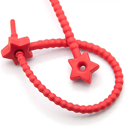 Стяжка силіконова Зірочка зі стопом 20 см Червоний