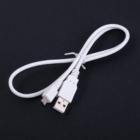 Кабель USBA-plug — USBmicro — plug довжина 0,6 м, білий (USB-MICBM-0.6) Goobay, фото 1