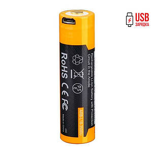Акумулятор 18650 Fenix (3500 mAh) micro usb зарядка