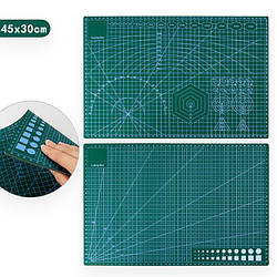 Килимок для різання А3 самовідновлювальний Cutting Mat 45х30 см 1 шт. Зелений