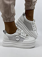 Prima D Arte. Lonza Жіночі кеди білі на платформі. Натуральна шкіра із сіткою. Розмір 37 38 39