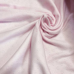 Трикотаж з візеруноком сердечки рожевий  (рукав) ширина 140 см.