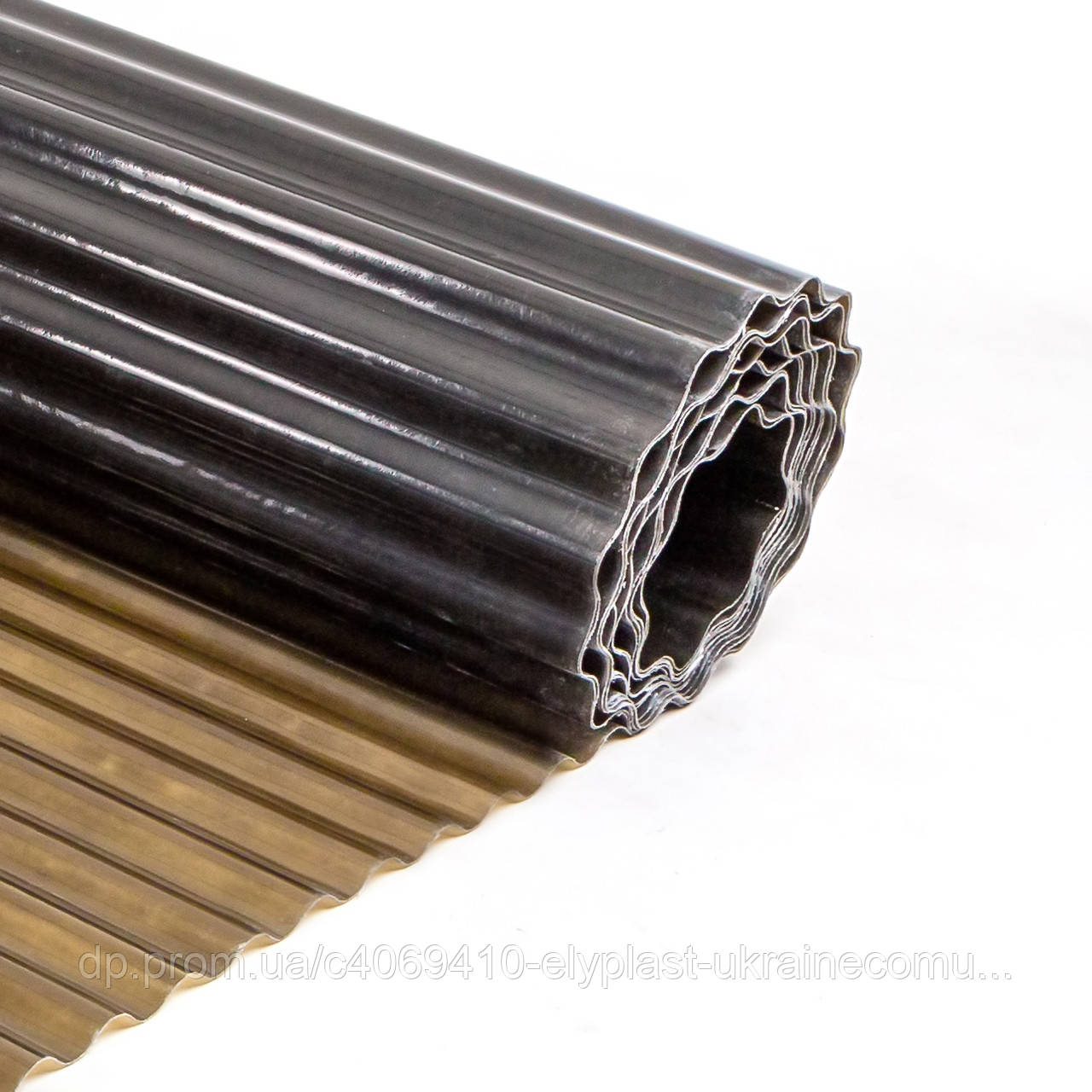 Прозорий шифер (1.5м*5м)7,5 кВ хвилястий (бронза) POLYROLL, фото 1