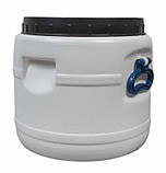 Бочка пластикова 20 л харчова біла для солінь, меду, молока та води | Бідон із широкою горловиною, фото 2