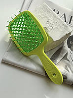Гребінець для волосся Janeke 1830 Superbrush Standart, салатовий із зеленим