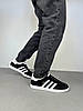Кросівки жіночі чоловічі Adidas Gazelle og black Адідас Газель чорно-білі замшеві кеди повсякденні три смужки, фото 10
