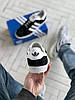 Кросівки жіночі чоловічі Adidas Gazelle og black Адідас Газель чорно-білі замшеві кеди повсякденні три смужки, фото 7