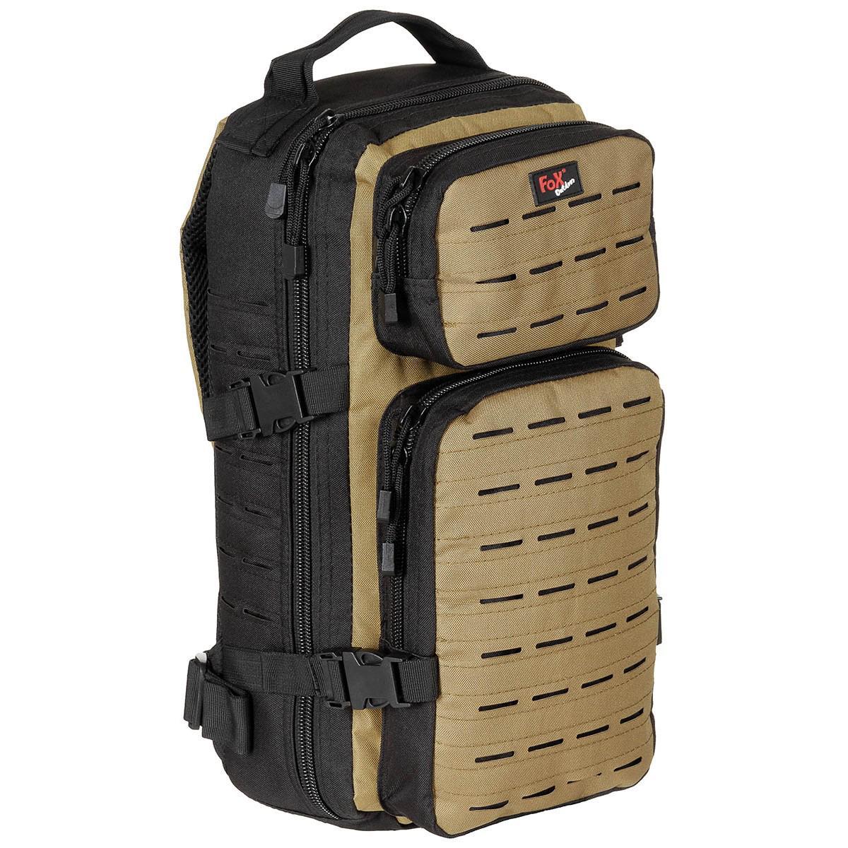 Рюкзак Туристичний 20л лазер Backpack, "Assault-Travel", Laser, black-coyote tan Темний койот, Темний койот