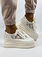 Prima D Arte. Lonza Жіночі кеди на платформі. Натуральна шкіра із сіткою. Розмір 37 39 40 41