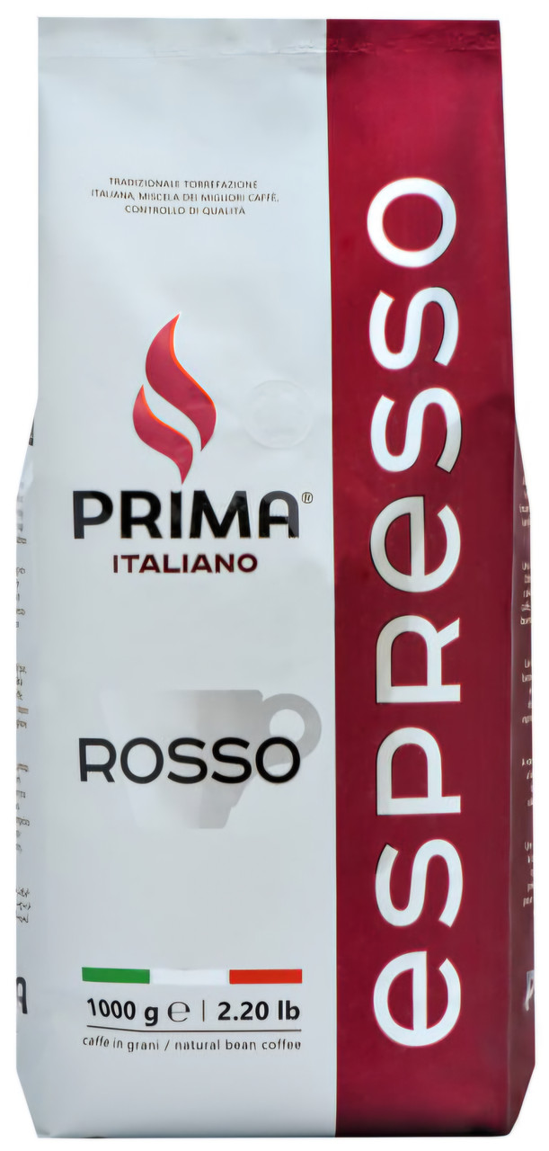 Кава зернова Prima Italiano Espresso Rosso 1кг (50%арабіки, 50%робусти), (Prima Italiano Rosso Rossa)