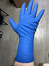 Латексная перчатка Medlux 50 штук L синя, фото 3