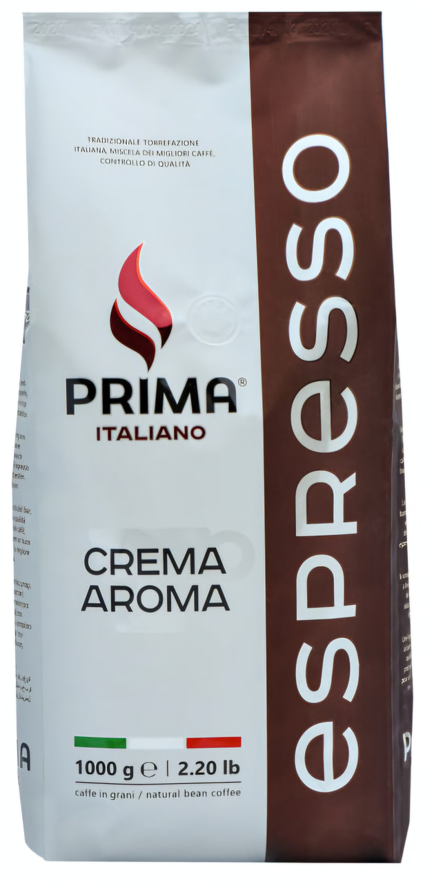 Кава у зернах Prima Italiano Crema Aroma 1000г 70/30 смачна кава свіжого обсмажування