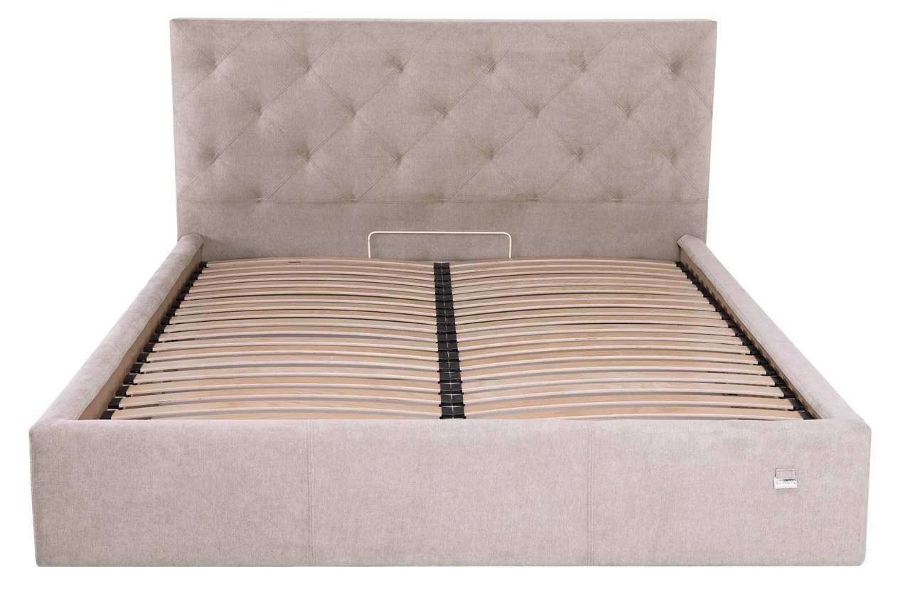 Ліжко Двоспальне Bristol VIP 160 х 200 см Місті Mocco З додатковою металевою цільнозварною рамою Мокко, фото 1