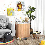 Вільностоячий кошик для билизни Mensen 100л відтінки коричневого бежевого бамбуковий двокамерний для білизни та іграшок міцний, фото 3