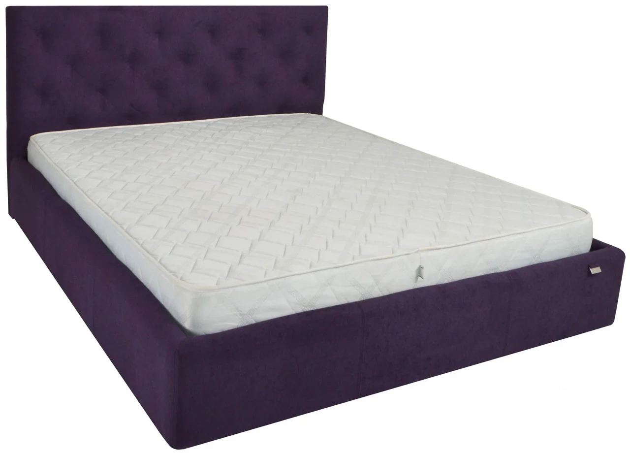 Ліжко Двоспальне Bristol VIP 160 х 200 см Missoni 022 З додатковою металевою цільнозварною рамою Бузковий, фото 1