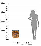 Вільностоячий кошик для білизни 5five Simply Smart 50л відтінки коричневого і бежевого бамбукове сидіння для ванної коричневе, фото 3