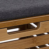 Вільностоячий кошик для білизни 5five Simply Smart 50л відтінки коричневого і бежевого бамбукове сидіння для ванної коричневе, фото 4