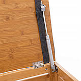 Вільностоячий кошик для білизни 5five Simply Smart 50л відтінки коричневого і бежевого бамбукове сидіння для ванної коричневе, фото 5