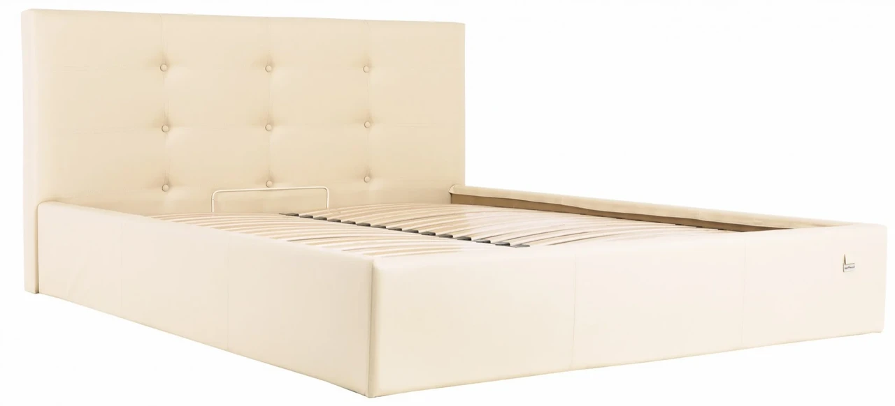 Ліжко Manchester VIP 120 х 190 см Fly 2207 З додатковою металевою цільнозварною рамою Бежевий, фото 1