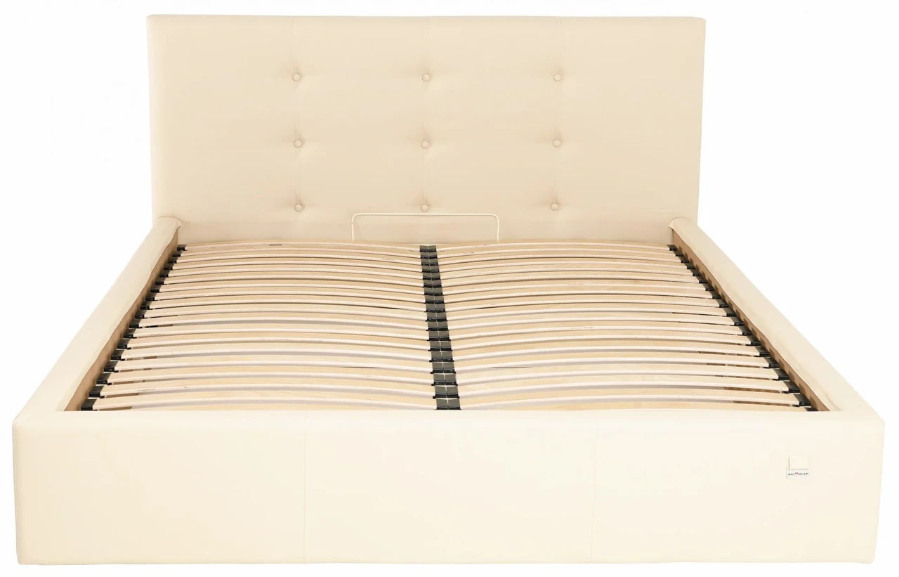 Ліжко Manchester VIP 140 х 200 см Fly 2207 З додатковою металевою цільнозварною рамою Бежевий, фото 1