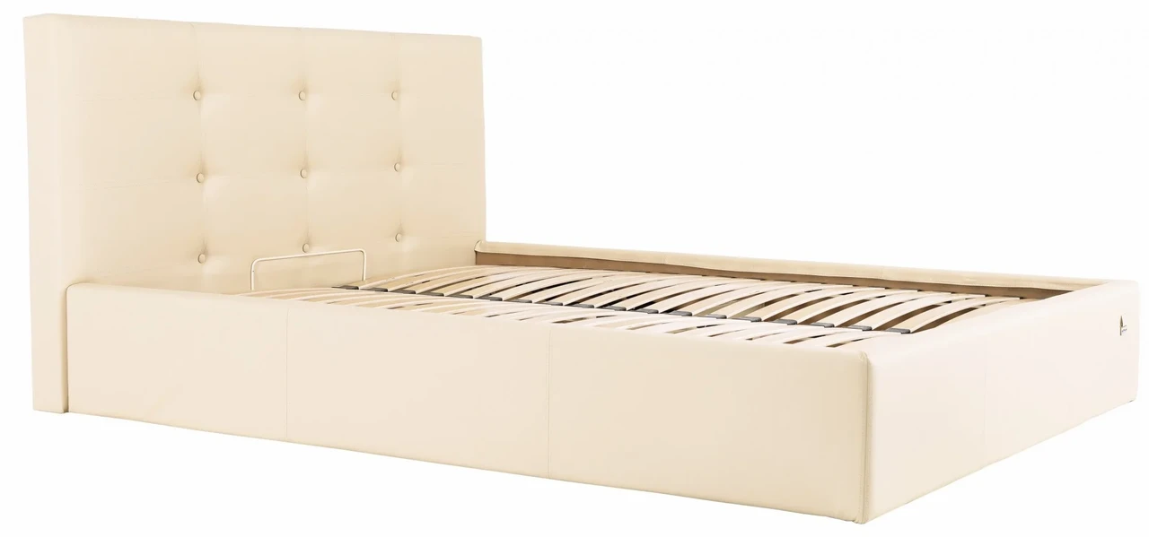 Ліжко Двоспальне Manchester Comfort 160 х 190 см Fly 2207 З підйомним механізмом та нішою для білизни Бежевий, фото 1