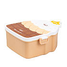 Дитячий ланч бокс на дві секції 950 мл пластиковий з вилкою та ложкою "Тістечко" Коричневий HP12271BR, фото 2