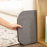 Вільностоячий кошик для білизни Lacarte 100л відтінки сірого і срібла контейнер з бамбуку сірий, фото 4