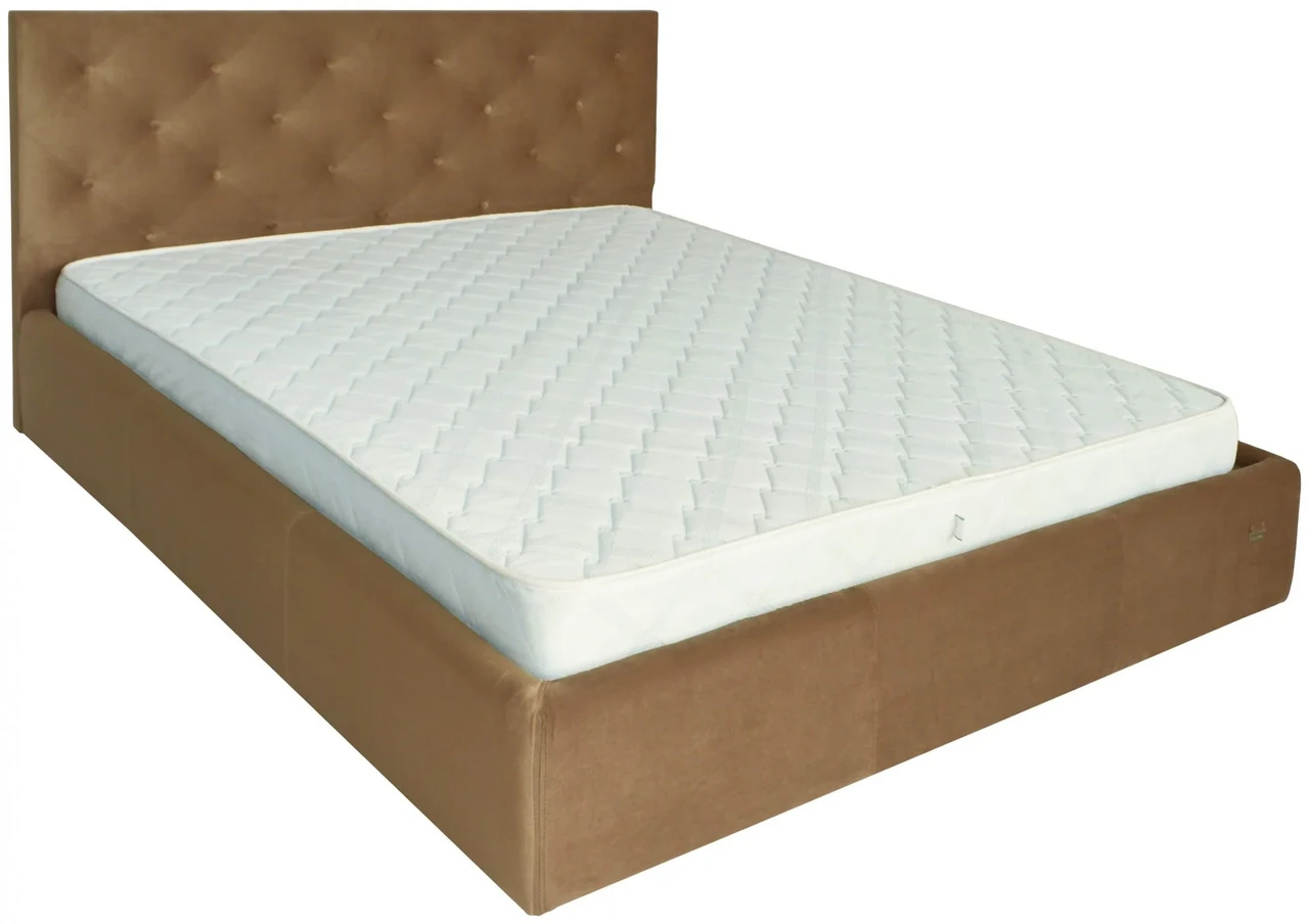 Ліжко Двоспальне Bristol VIP 180 х 190 см Missoni 004 З додатковою металевою цільнозварною рамою Світло-коричневий, фото 1