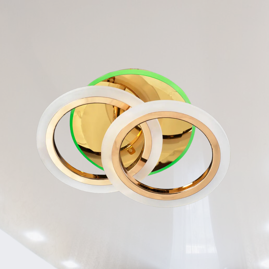 Led люстра з підсвічуванням SVET 55W до 12 м² колір Золотистий SY-5327/2A GD+RGB, фото 1