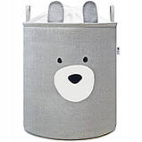 Кошик для іграшок Sipo сірий з великими блоками преміум класу ведмедик з функцією закривання великий Xxl, фото 8