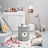 Кошик для іграшок Sipo сірий з великими блоками преміум класу ведмедик з функцією закривання великий Xxl, фото 9