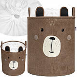 Великий закриваємий контейнер для кімнати органайзер для іграшок коричневий ведмідь Sipo, фото 2