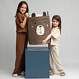 Великий закриваємий контейнер для кімнати органайзер для іграшок коричневий ведмідь Sipo, фото 3