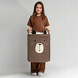 Великий закриваємий контейнер для кімнати органайзер для іграшок коричневий ведмідь Sipo, фото 5