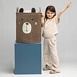 Великий закриваємий контейнер для кімнати органайзер для іграшок коричневий ведмідь Sipo, фото 6