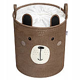 Великий закриваємий контейнер для кімнати органайзер для іграшок коричневий ведмідь Sipo, фото 7