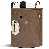 Великий закриваємий контейнер для кімнати органайзер для іграшок коричневий ведмідь Sipo, фото 10