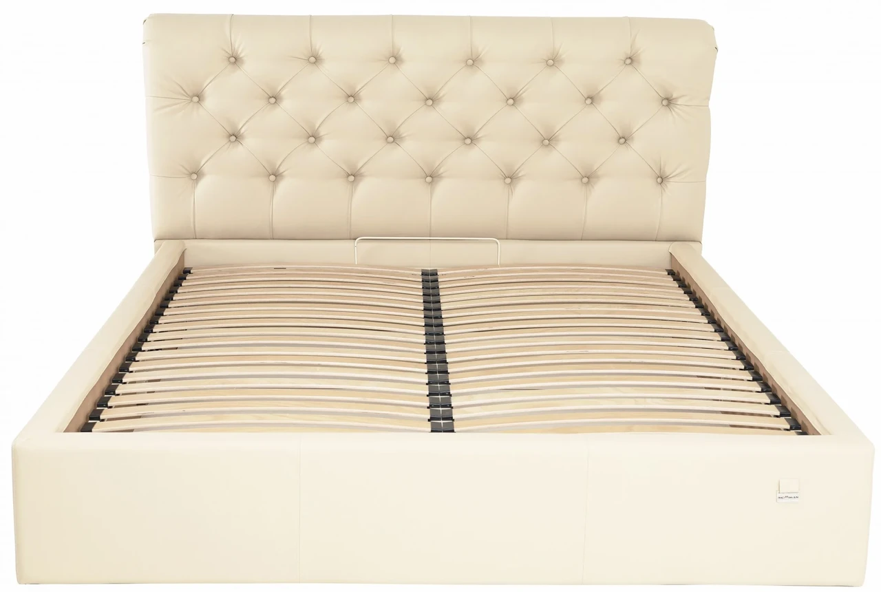 Ліжко London VIP 140 х 190 см Fly 2207 З додатковою металевою цільнозварною рамою Бежевий, фото 1