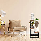 Стійка для квітів Springos 67,5 см металева стенд для квітів рослин 4 рівні стояча полиця лофт, фото 4