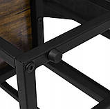 Стійка-квітник для рослин квітів та кашпо металева полиця з дерев'яними полицями оброблена стареним дубом, фото 4