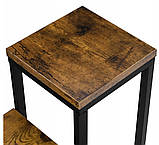 Стійка-квітник для рослин квітів та кашпо металева полиця з дерев'яними полицями оброблена стареним дубом, фото 6