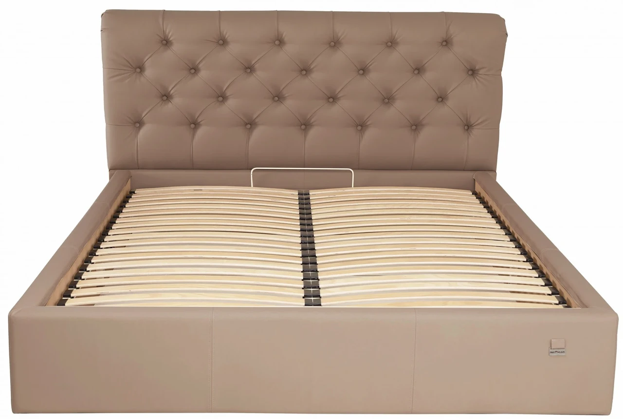 Ліжко London VIP 140 х 190 см Fly 2213 З додатковою металевою цільнозварною рамою Світло-коричневий, фото 1