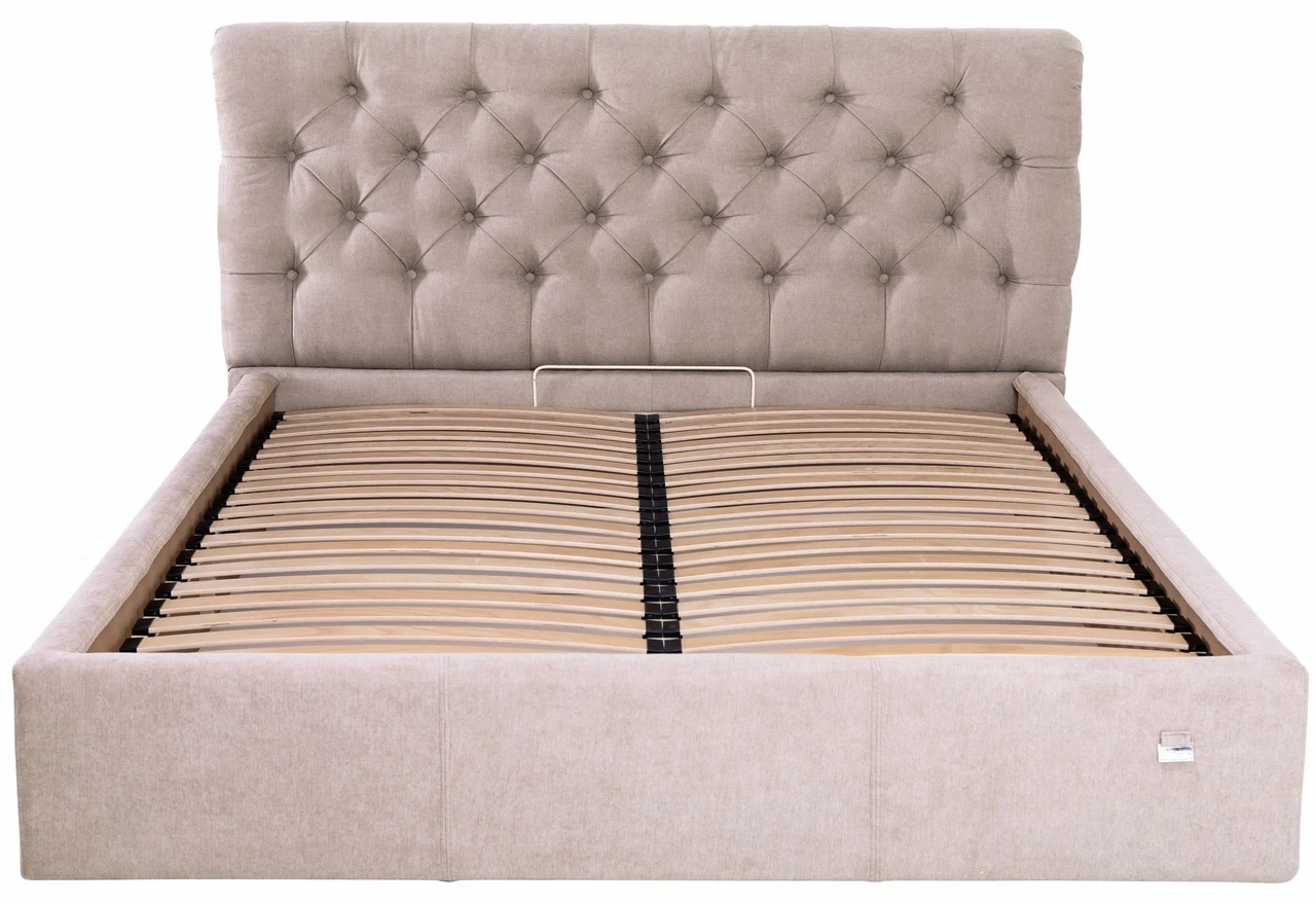 Ліжко London VIP 140 х 200 см Місті Mocco З додатковою металевою цільнозварною рамою Мокко, фото 1