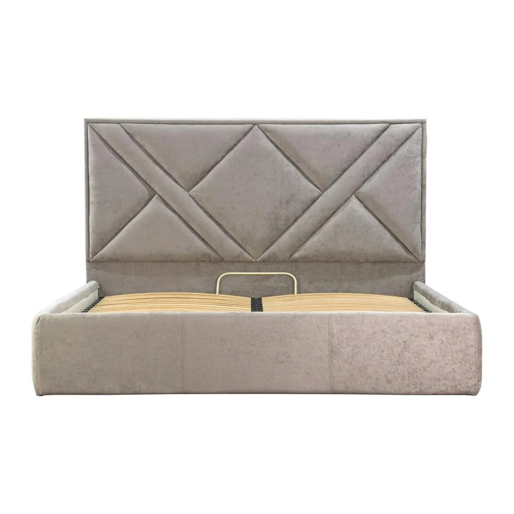 Ліжко Двоспальне Victory VIP 160 x 190 см Alyaska 04 З додатковою металевою цільнозварною рамою Мокко, фото 1