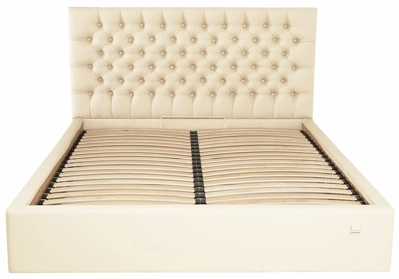 Ліжко Cambridge VIP 140 х 190 см Fly 2207 З додатковою металевою цільнозварною рамою Бежевий, фото 1