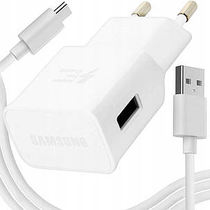 Адаптер для швидкого заряджання Samsung, USB Type-C, 15 Вт, зарядний пристрій із кабелем для передавання даних — бе, фото 1